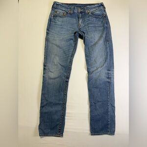 True Religion Light Blue Straight Jeans for Men